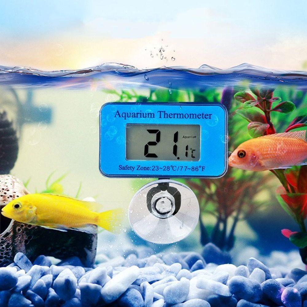 POPULAR Populer Termometer Aquarium Ikan Tangki Suhu Air Dengan Suction Cup Pengukur Suhu Tahan Air