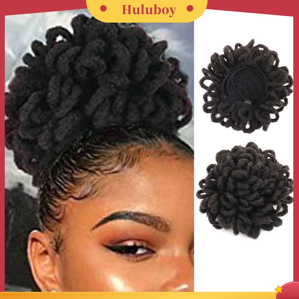 Rambut Palsu Wanita Model Bun Kotor Bahan Sutra Suhu Tinggi Gaya Afrika Untuk Rumah