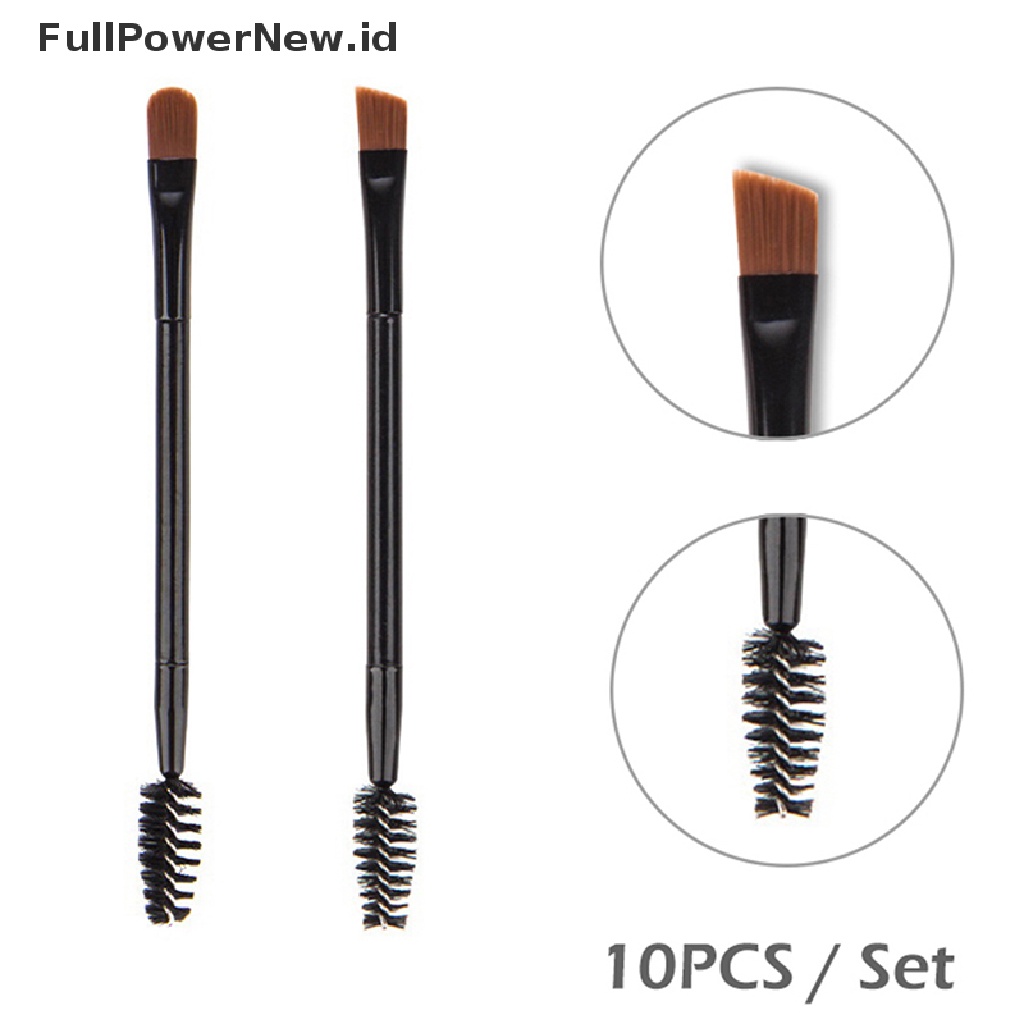 Power 10 Pcs Double Head Sikat Alis Sisir Eyeshadow Bubuk Eyeliner Makeup Brush ID