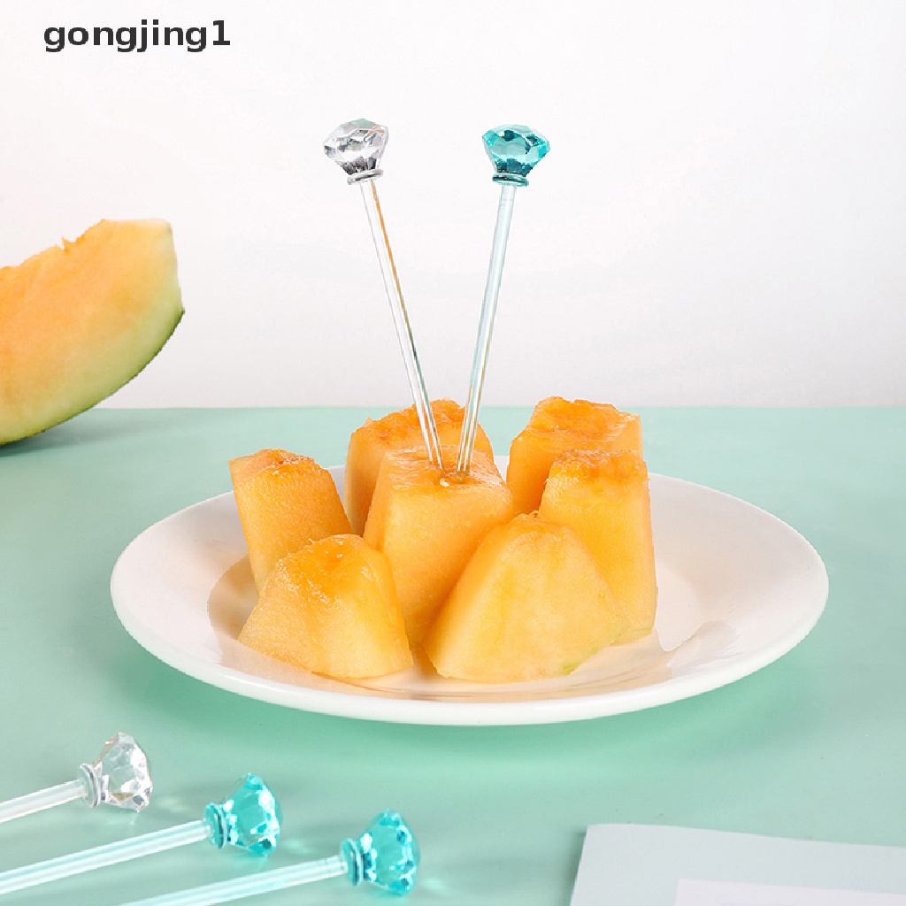 Ggg8/12 Pcs Garpu Buah Prasmanan Pesta Fruit Dessert Makanan Cocktail Sandwich Fork Stick ID
