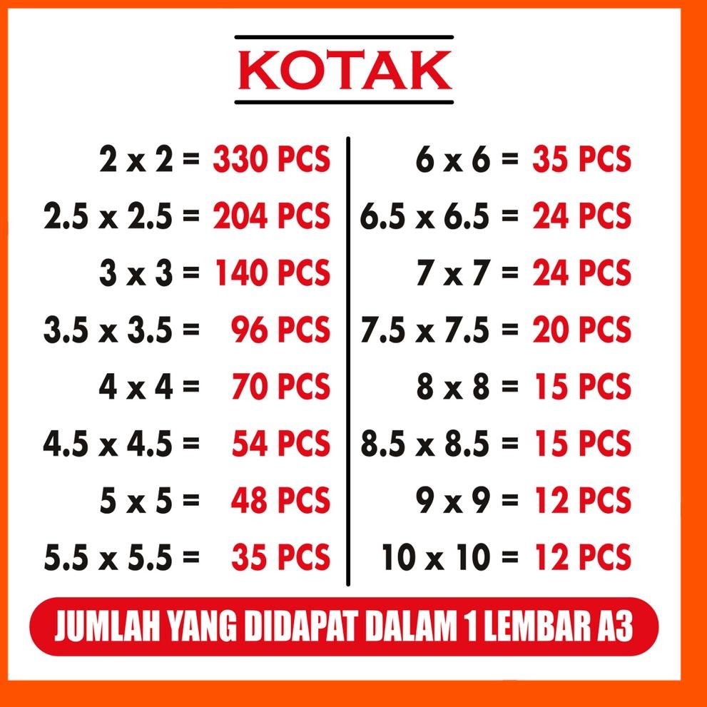 

[KODE PRODUK EV7G09557] STIKER LABEL MAKANAN CROMO A3 CUTTING