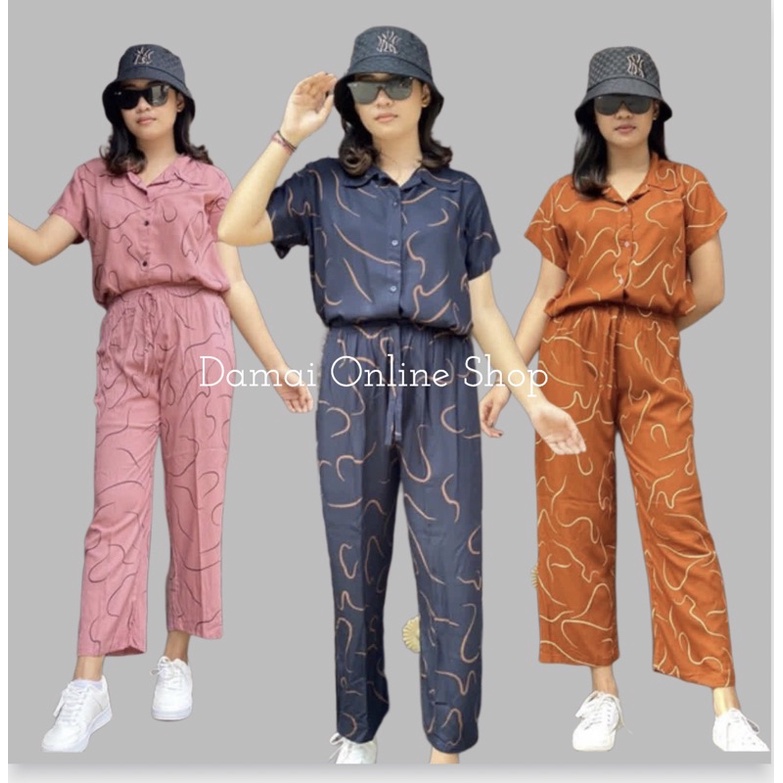 ONESET RAYON PREMIUM | SET PIYAMA WANITA