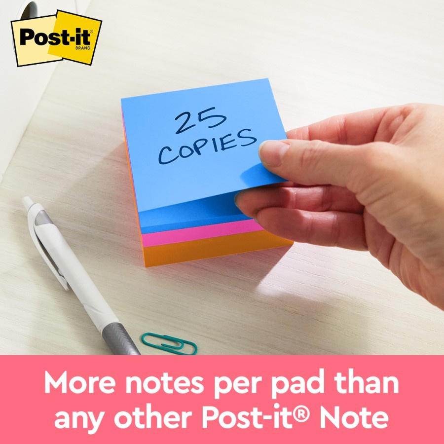Ktmstore 3M post it sticky note neon color 2053-ELT-O 3&quot;x3&quot; 400lbr memo