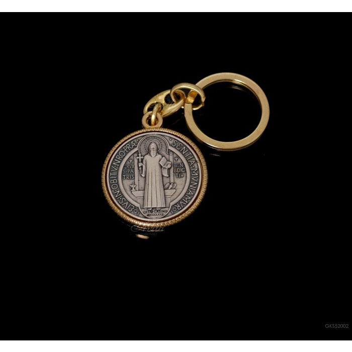 

Nemodorry Gantungan Kunci St. Benedict Gold Border Rohani Katolik