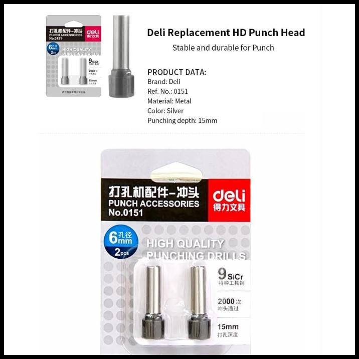 

Deli Heavy Duty Punch E150 Punch Head Kode 151 Isi 2 Pcs
