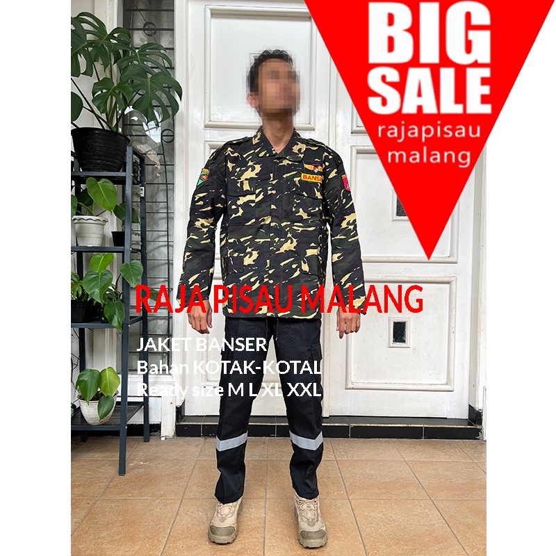 RPM Jaket Banser Model Jangkis Doreng Nasional Atribut Banser Jahitan Rapi Free Bet Full Kancing Resleting Busa Dalam Tebal Musrini Mart