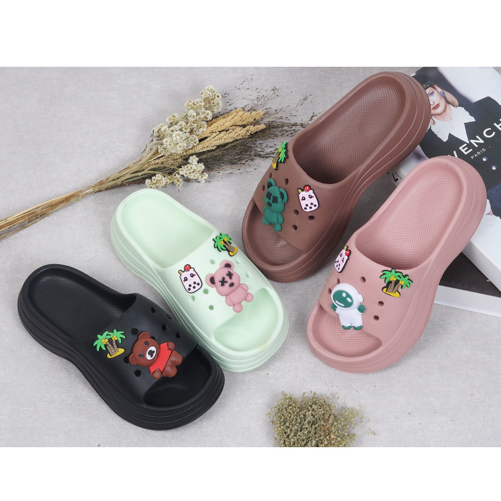 Sandal Slop Wanita Fuji Panda 5 cm - Sandal Import