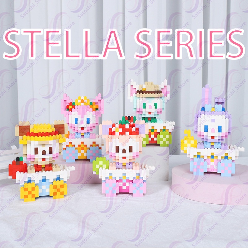 Viral |Satoshi_store |Nano Block Blocks Disney & Duffy Stella Lou Car Series | Model Blok Mainan Sus