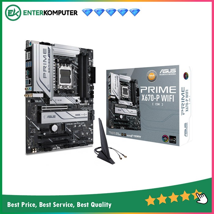 Asus PRIME X670-P WIFI-CSM (AM5, AMD X670, DDR5, USB3.2 Type-C, SATA3)