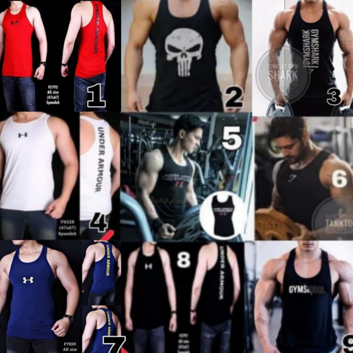 SINGLET KAOS GYM FITNESS PRIA OLAHRAGA / SINGLET KAOS GYM FITNESS PRIA GRATIS ONGKIR