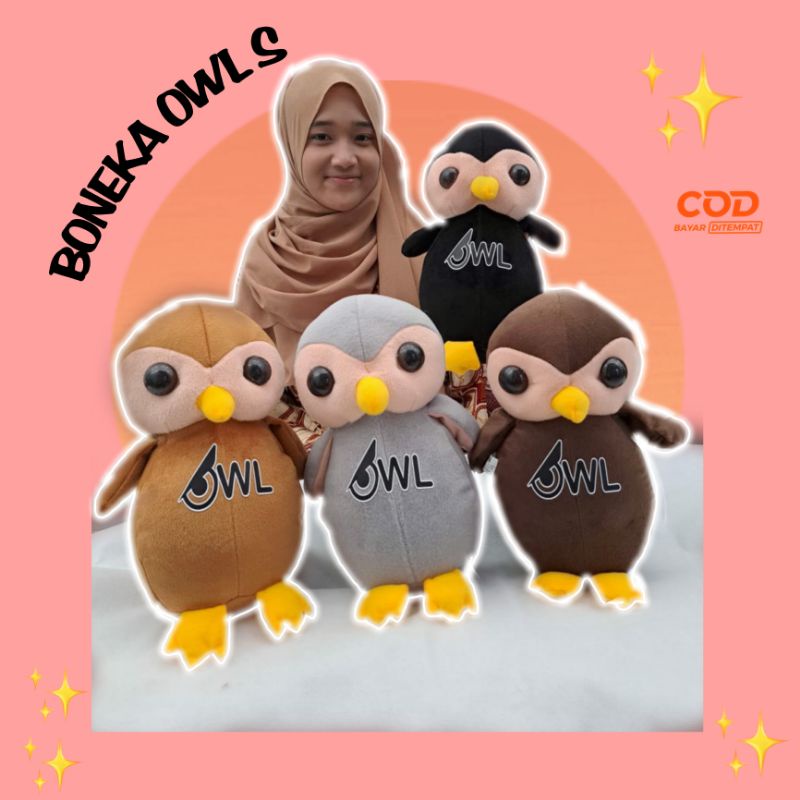BONEKA OWL S / BONEKA PINGUIN DUDUK / BONEKA BURUNG HANTU KECIL MINI / BONEKA LUCU MURAH BULAT MAINA