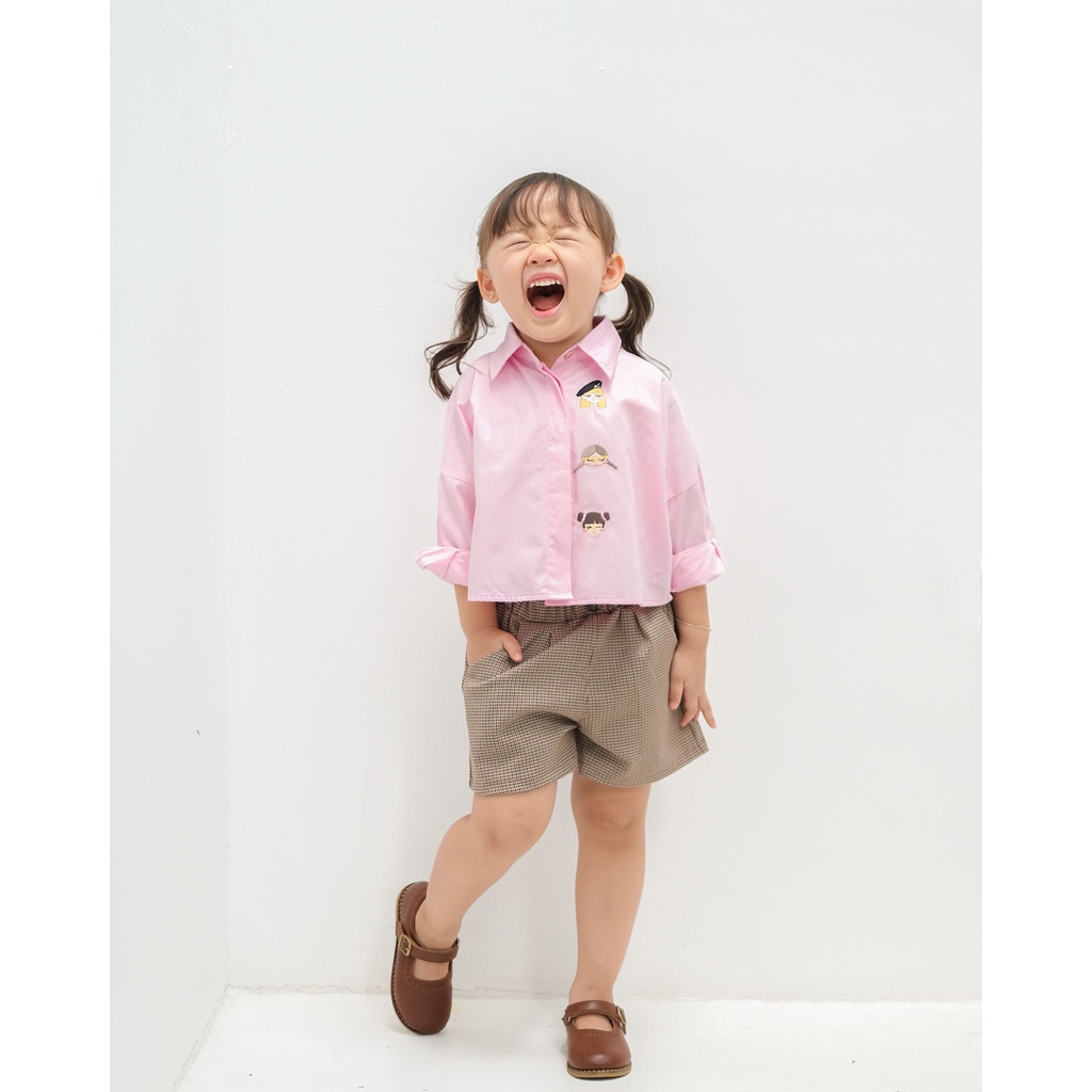 EMELY OVERSIZED SHIRT | Kemeja Anak Perempuan | Kemeja Oversized Anak | Kemeja Anak Bordir