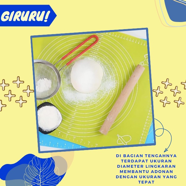 Alas Adonan Kue Silikon / Alas Bahan Adonan Kue / Alas Baking Pastry Adonan Kue Bahan Silikon Anti Panas / Alas Kue / Alas Cetakan Kue / Alas Adonan Kue Silicone Baking Pastry Silikon Mat Anti Lengket Besar Kecil Bagus Premium / Tatakan Bahan Adonan Kue