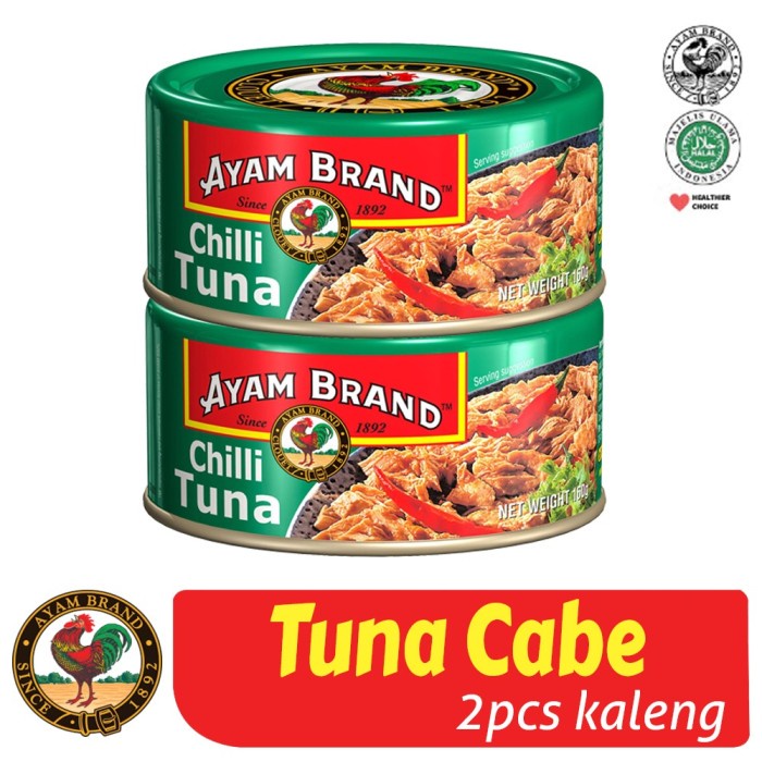 

Ikan Tuna Kaleng Cabe Ayam Brand 160Gr Isi 2 Pcs Txs0X-35