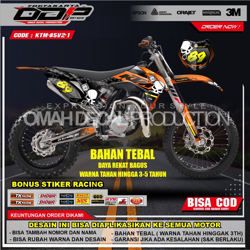 Jual DECAL KTM 250 FULL BODY DEKAL BODY SET KTM 85 2013 2016 EXC 2020