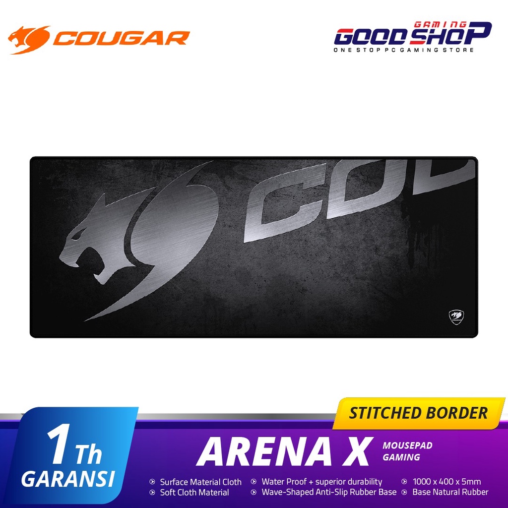 Cougar Arena X Pro Gaming Surface Stitched Border - Gaming Mouse Pad