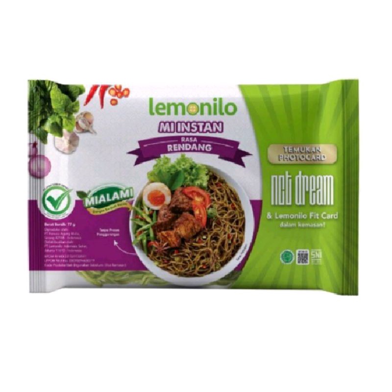 Lemonilo mie goreng instan sehat rasa rendang