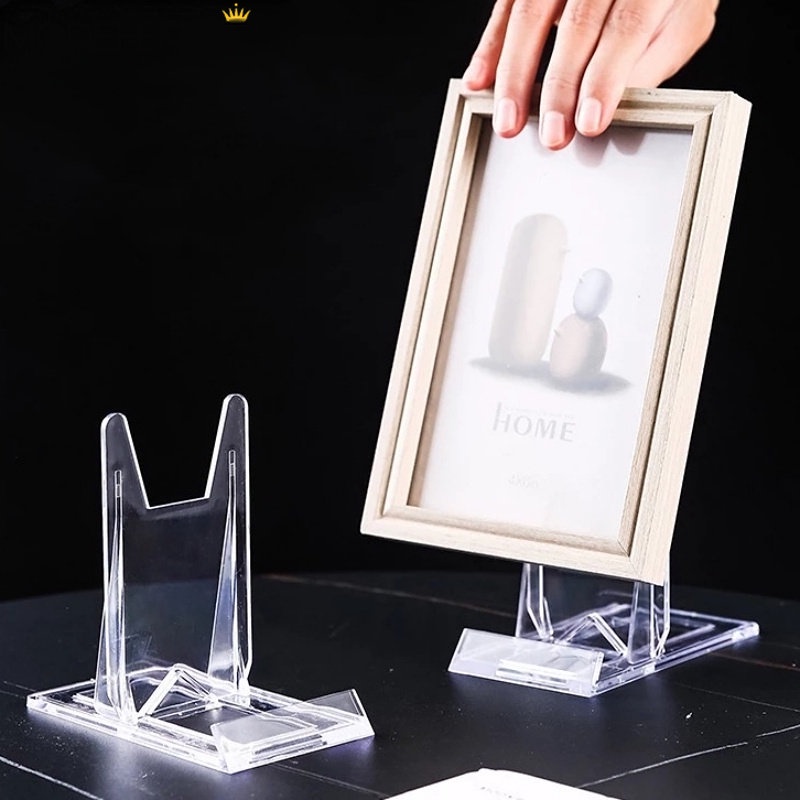 2pcs Buku Bingkai Foto Buku Postcard Stand Akrilik Bening Display Kuda-Kuda Praktis Dekorasi Perlengkapan Penyimpanan Removable Dishes Plates Holder Phones Tablet Support Bracket