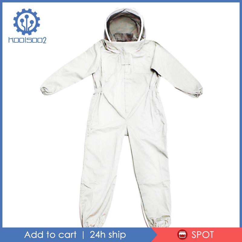 Professional Beekeeper Suit Bee Keeping All Body Suit Jacket L White New