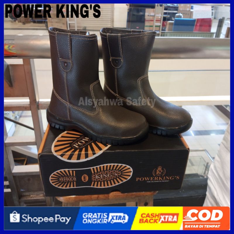 SEPATU SAFETY POWER KING'S COKELAT ORIGINAL
