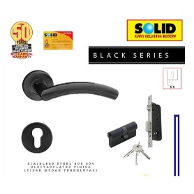 Solid handle set HRE 61.44 hitam black paket gagang pintu hendel roses