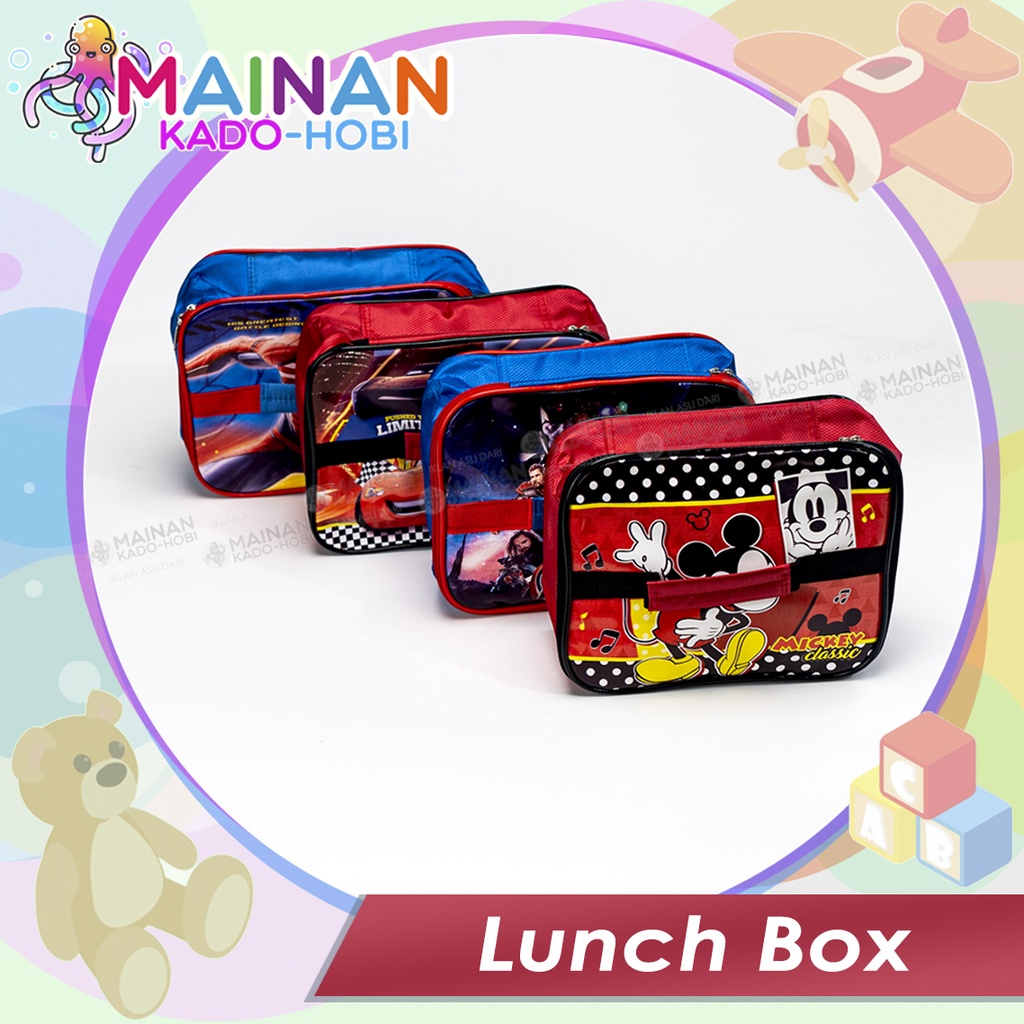 SET BEKAL MAKAN LUNCH BOX TEMPAT MAKAN ANAK LAPIS ALUMUNIUM FOIL KARAKTER KARTUN