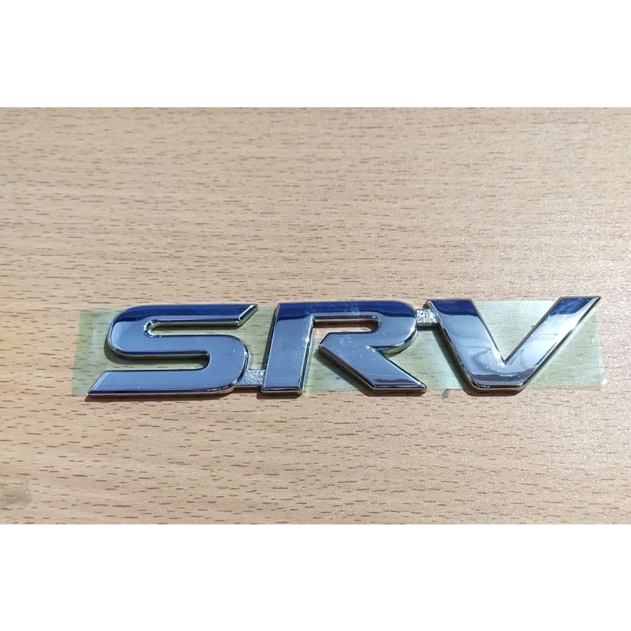 Emblem Logo Mobil Tulisan SRV Fortuner Hilux Chrome