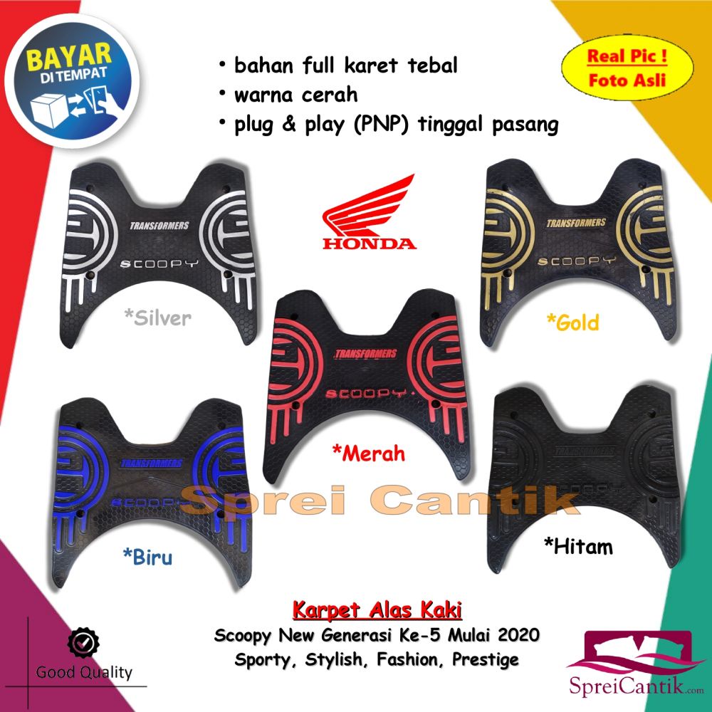 Karpet Motor New Scoopy 2020 2021 2022 2023 Generasi Ke-5 Stylish Prestige Sporty Fashion - Keset Al