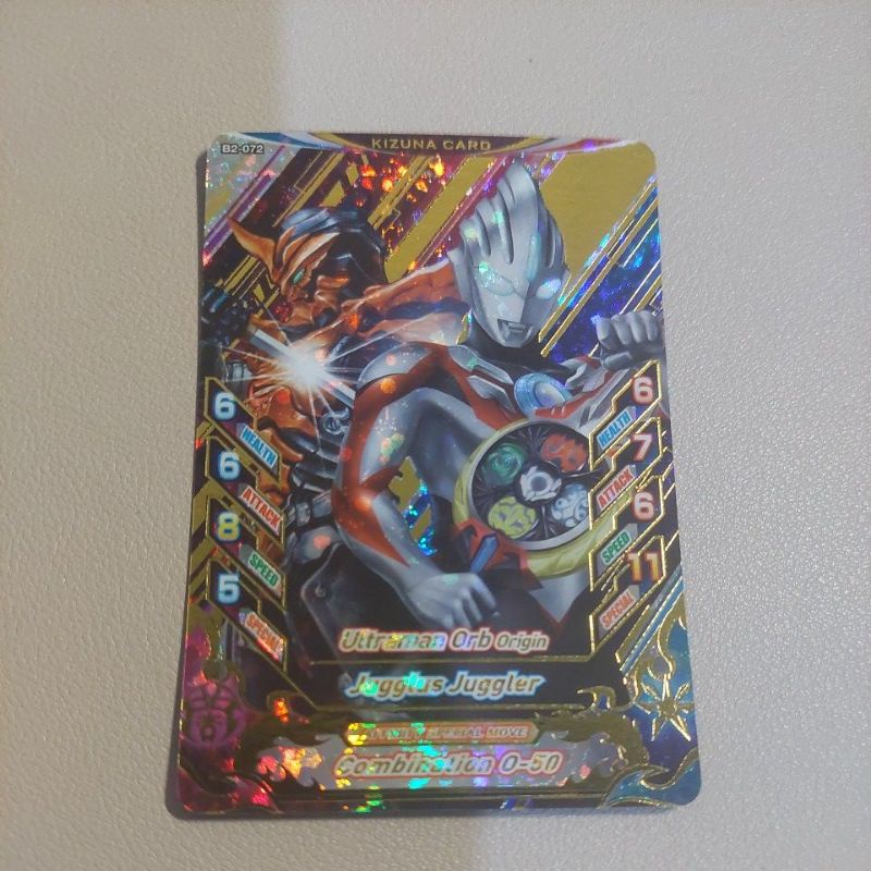 Ultraman Card R/B Versi 2 Kizuna B2-072 Ultraman Orb Origin & Jugglus Juggler