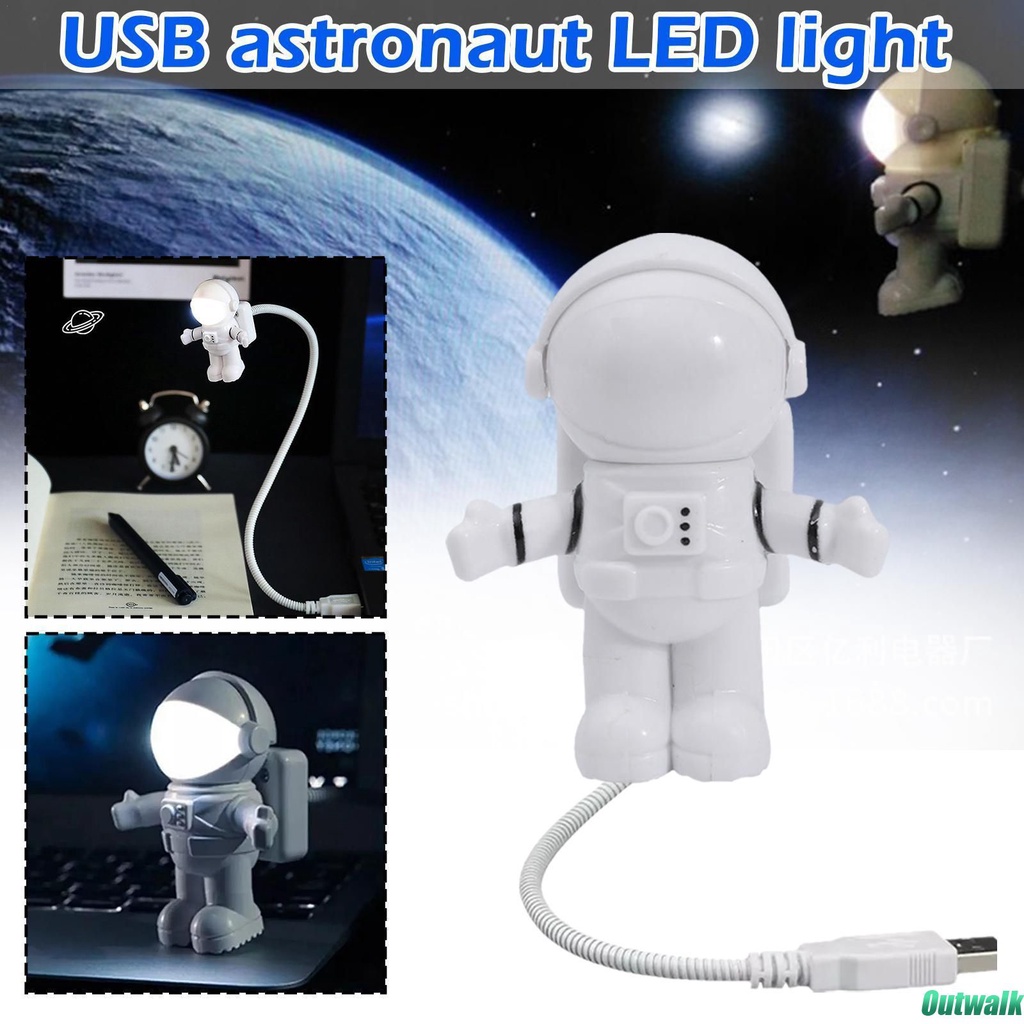 ღ Portable Usb Astronot Malam Lampu Led Komputer Lampu Keyboard Astronot Bentuk Meja Membaca Souvenir Lampu Dekorasi