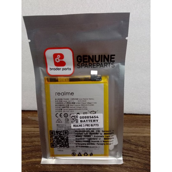 BATRE REALME 3 PRO BLP713 ORIGINAL 100% BRADERPARTS