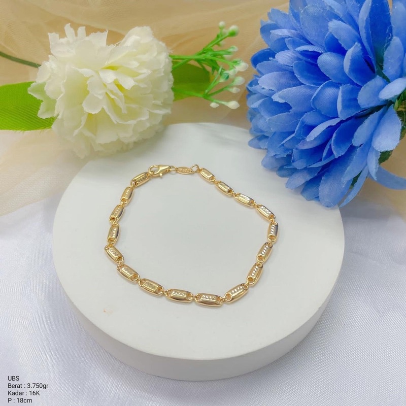 Perhiasan Gelang Emas Rantai Bambu UBS 16k / 700