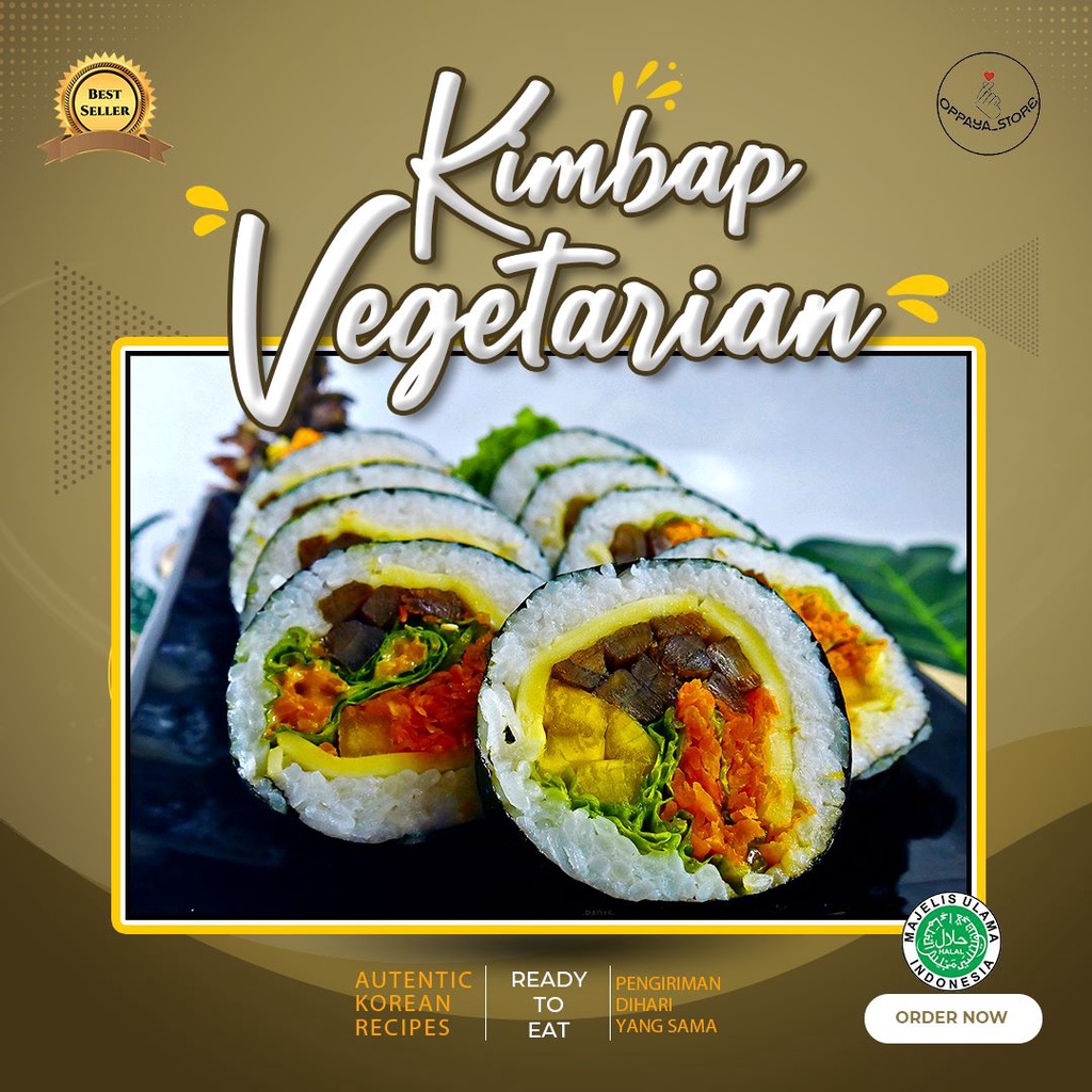 

Kimbab Vegetarian Vege Vegan Vegie10-11 Pcs Sushi Korea Enak Halal