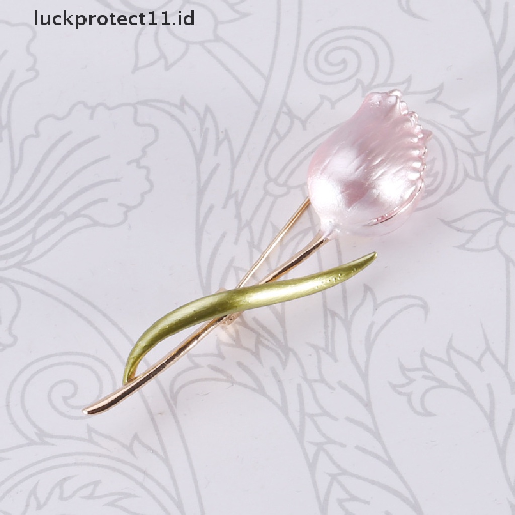 /Fashion Hot// Fashion// Baru Enamel Tulip Bros Untuk Wanita Bunga Pernikahan Kantor Pesta Bros Pin Hadiah.