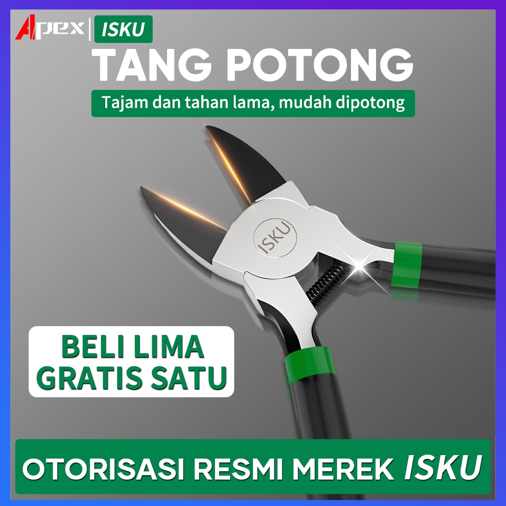 ISKU Plastic Cutting Nippers 6 inch/Tang Potong Kawat 6 inch Carbon steel/pemotong kawat bracket gigi