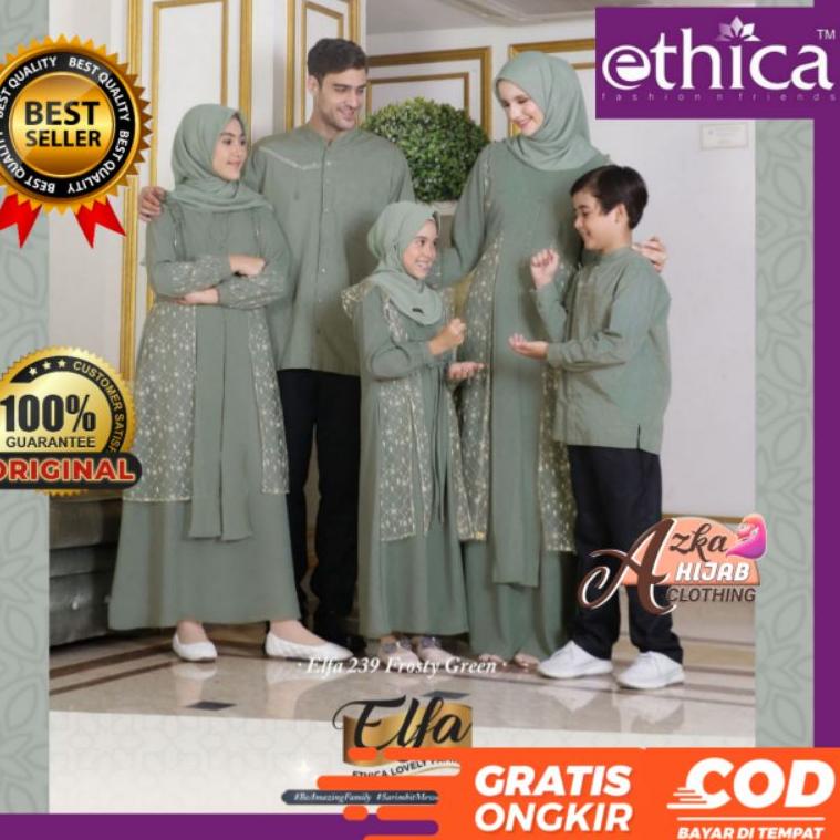 SARIMBIT ETHICA 2022 ELFA 239 FROSTY GREEN / BAJU COUPLE KELUARGA / BAJU MUSLIM COUPLE KELUARGA / BA