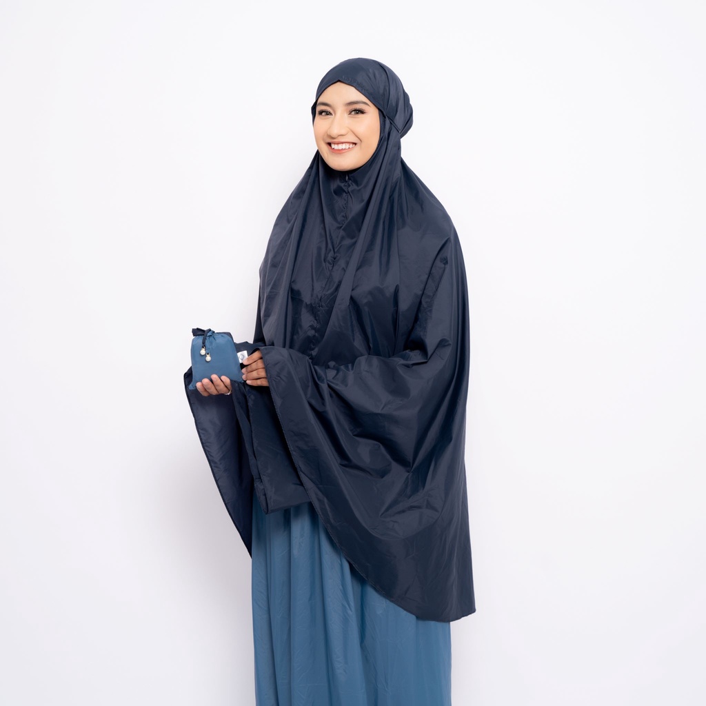 ALIF MUKENA MINI TWO TONE PARASUT PREMIUM KOREA TRAVEL - INDIGO ( MKN-322 )
