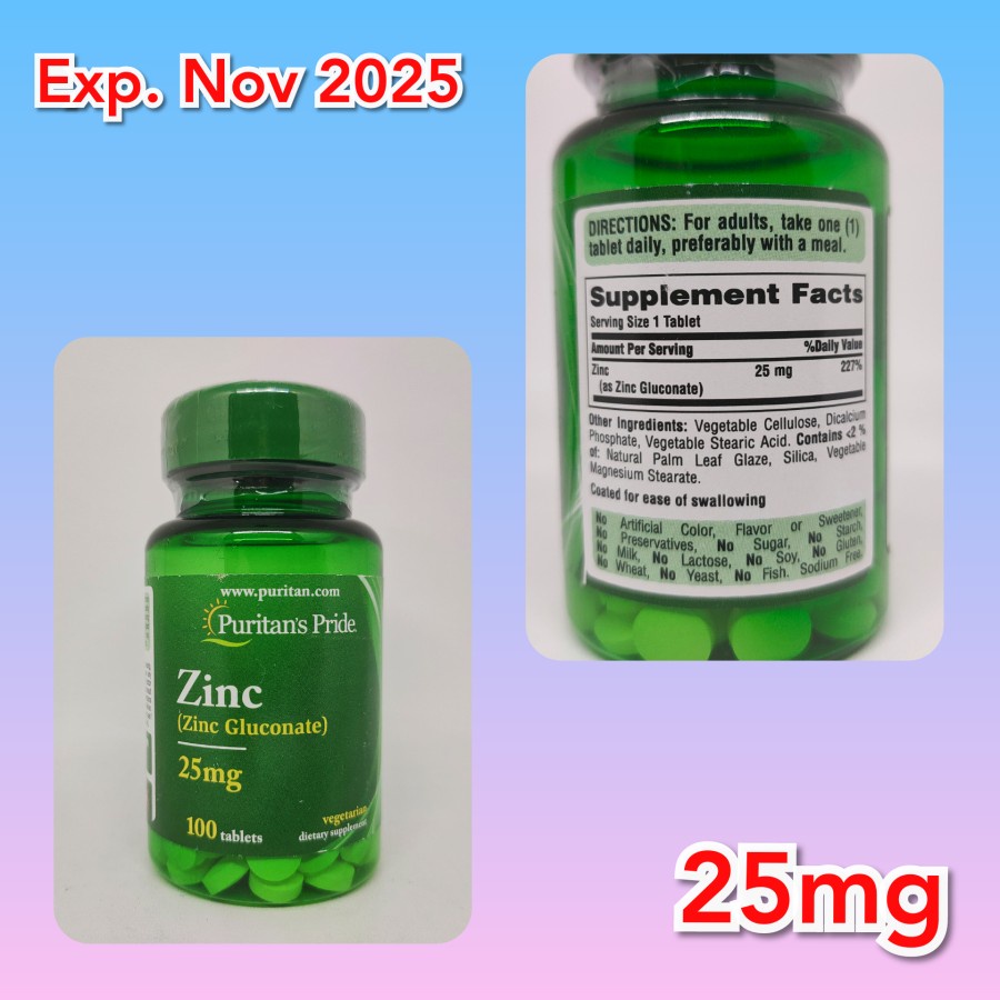 Puritan Pride Zinc 50 mg 100 Vegetarian Caplet Support Immune Health