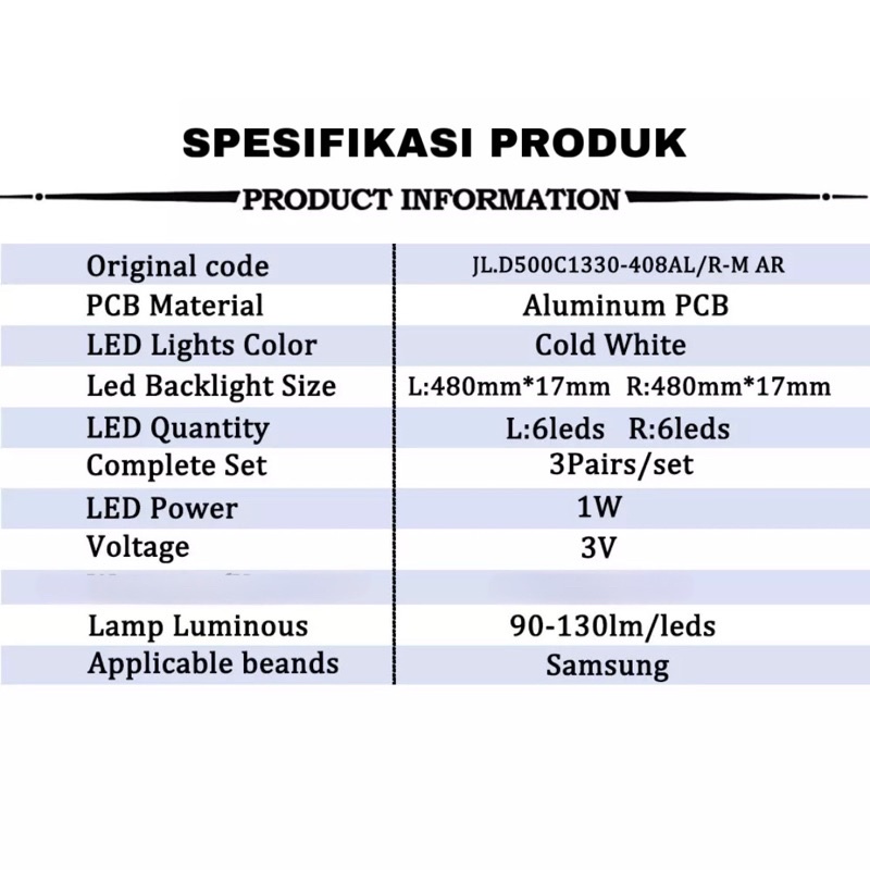 BACKLIGHT TV LED SAMSUNG UA 50TU7000 50TU8000 50TU8500 50TU6900 UA50TU7000 UA50TU8000 UA50TU8500 UA50TU6900 UA50TU7000K UA50TU8000K