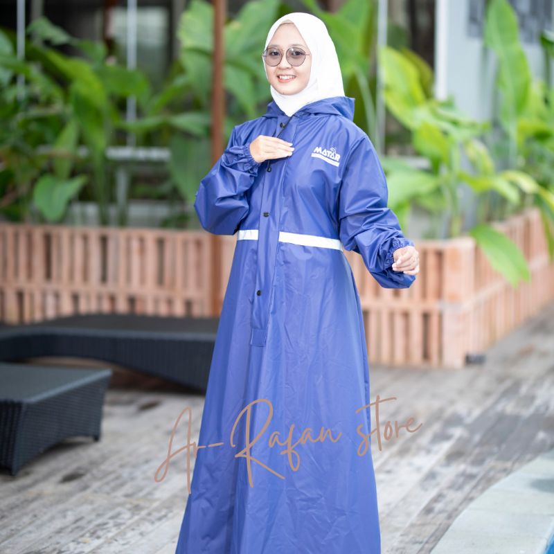 Jas Hujan Gamis Muslimah / Jas Hujan Wanita Jumbo Bahan PVC 0,25 Premium