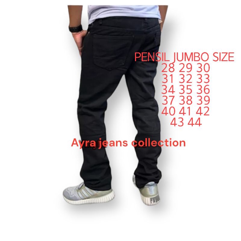 Celana jeans pensil pria jumbo/celana panjang Hitam/celana pensil pria/celana panjang jumbo/celana jeans  big size