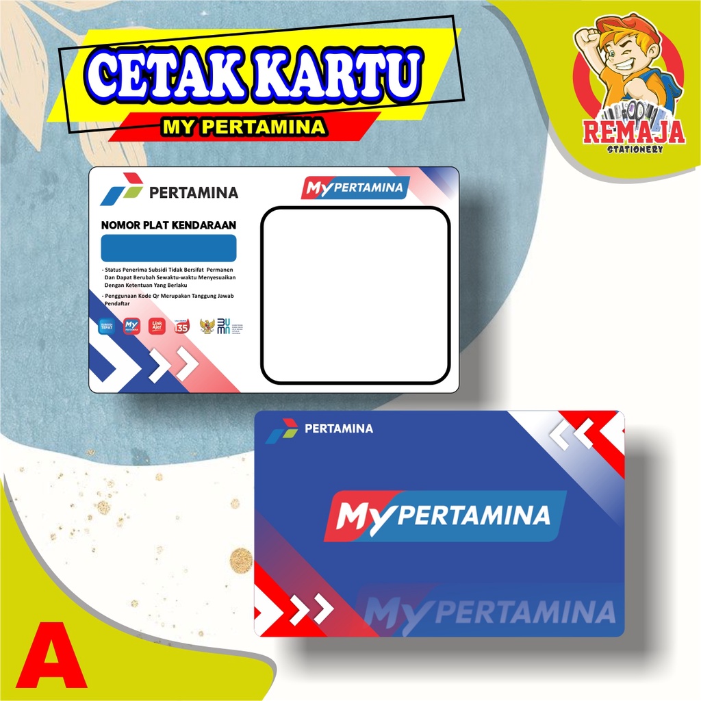 

Cetak Kartu My Pertamina 2 SISI Bahan PVC Tebal (BISA CUSTOM DESAIN)