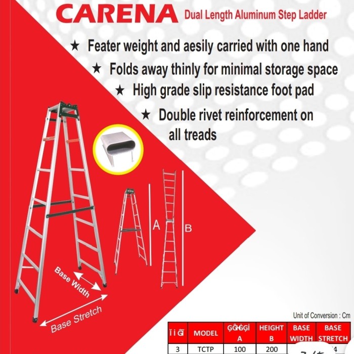 Tangga lipat alumunium 1,5 meter Talux Carena 1.5 Meter
