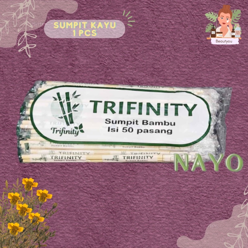 1 Pasang Sumpit Bambu + Tusuk Gigi Panjang Trifinity