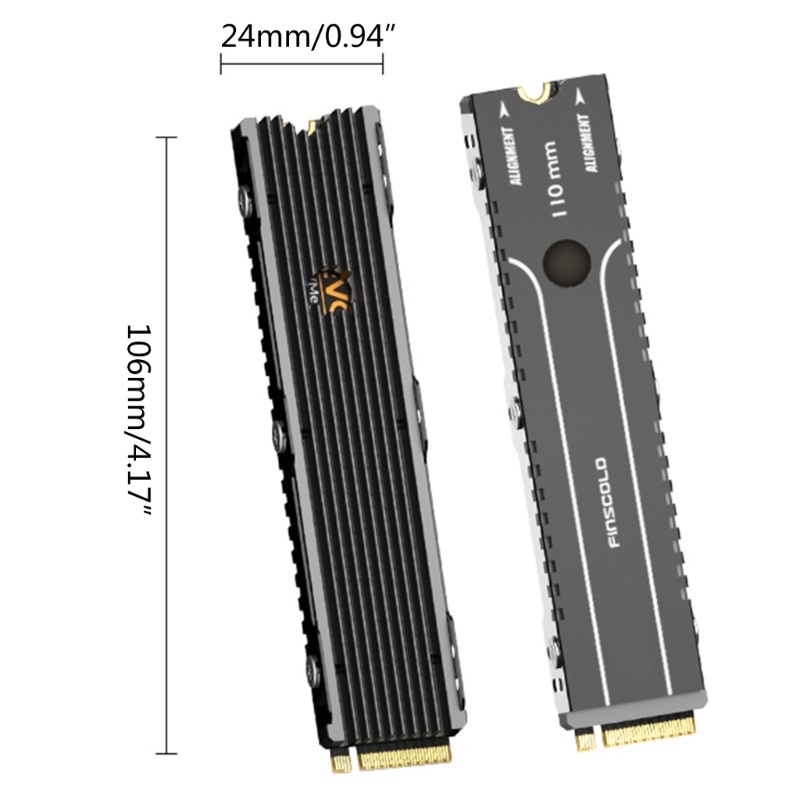 Bt Aluminium Heatsink Cooling Thermal Pad Pendingin Radiator Cooler Untuk NVME Untuk M.2 22110 NGFF SSD Solid State Hardisk