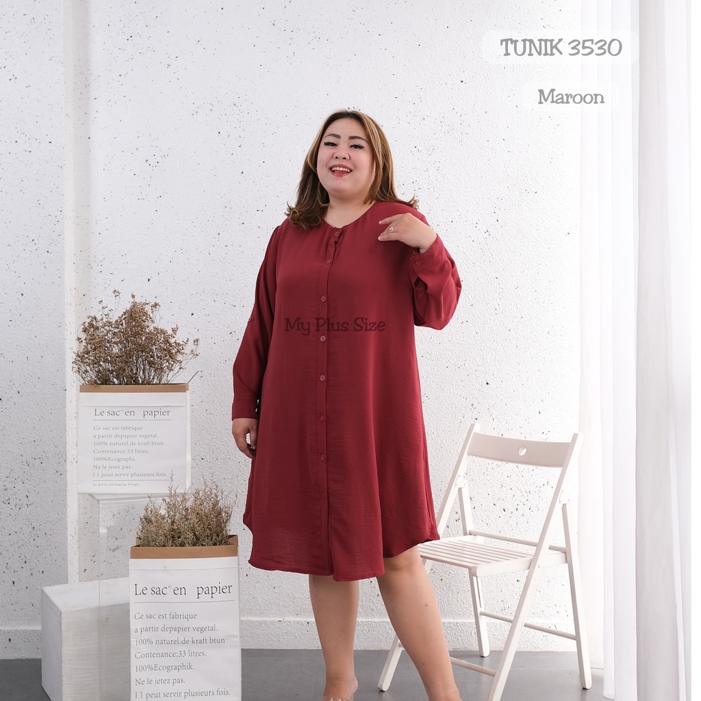 Tunik Super Jumbo Wanita 3530, Ld 125,130 &amp; 145 cm