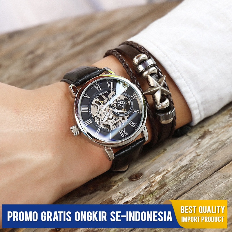 Jam Tangan Pria MG. Orkina Mg Mgorkina Otomatis Mekanis Jam Tangan  Ukir Hollow  monger Cepat Tangan