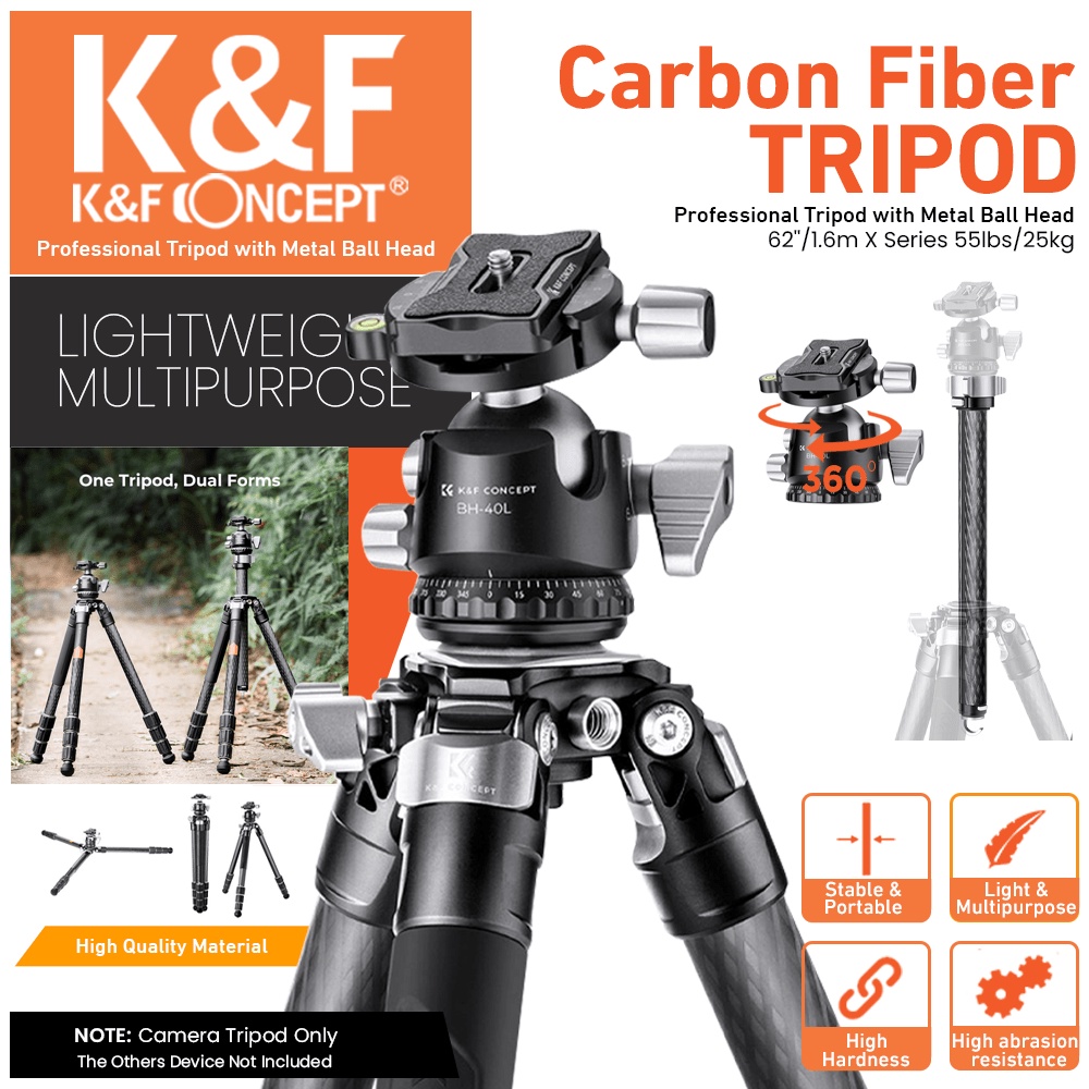 Jual Knf Concept Camera Carbon Fiber Tripod X C With Metal Ballhead