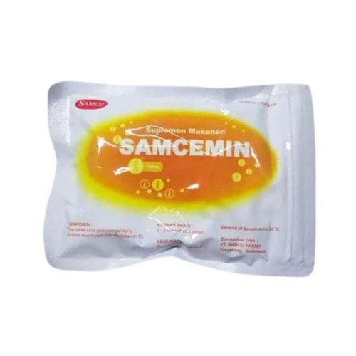 banda aceh 1 sachet/sak zak SAMCEMIN DRAGEE ISI 100 VITAMIN C 100 MG SAMCO / vit c / IMUN TUBUH