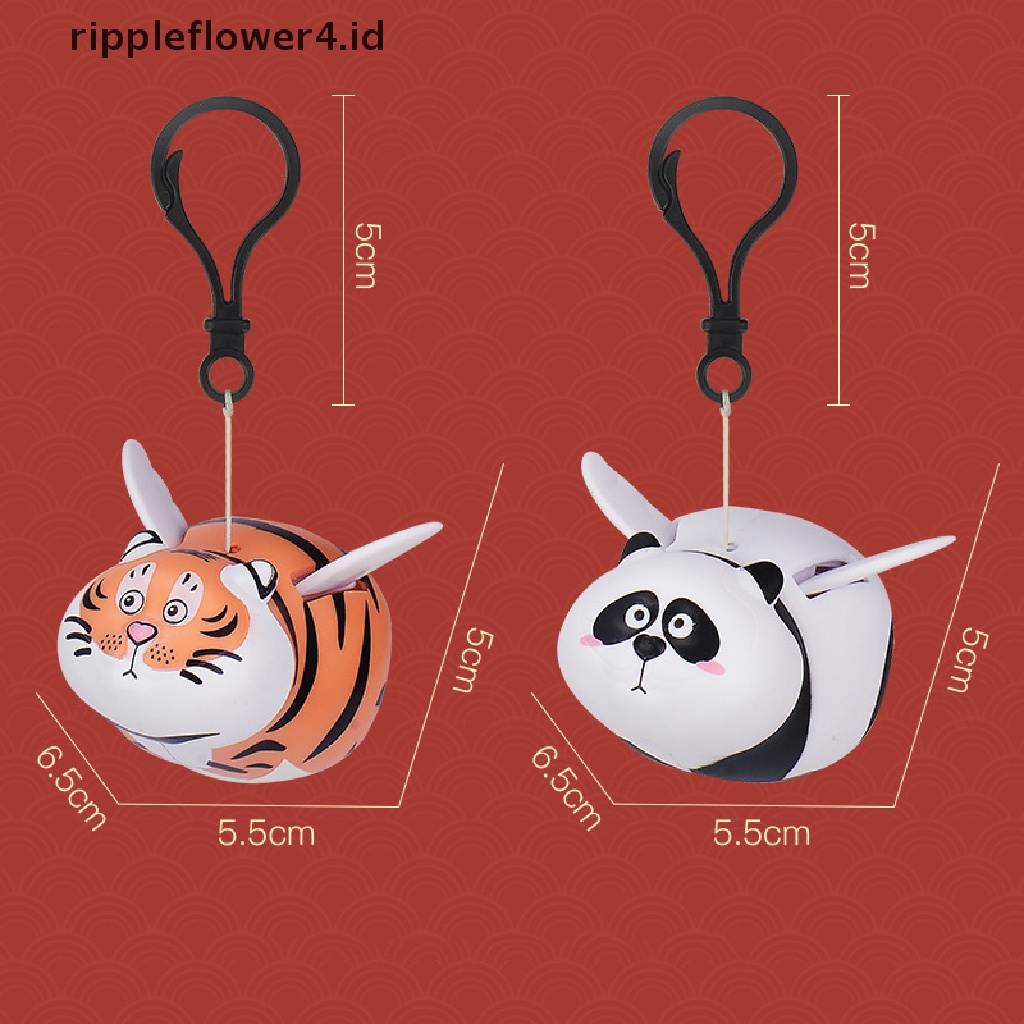 {rippleflower4.id} Kawaii Panda Fat Tiger Panghu More Wings Gantungan Kunci Will Fly Wings Studio Perhiasan Tiger Stretch Liontin Model Figure Anime Hadiah Tahun Baru~